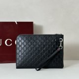Gucci AAA+ 1:1 850223 Black GG Emblem Pouch Bag