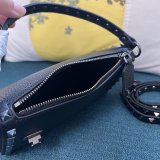 Small Rockstud Grainy Calfskin Crossbody Bag