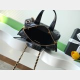 Designer Patent Crumpled Small Bowling AS5578 Black Bag