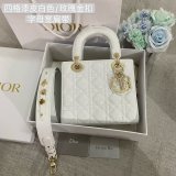 Best DIOR LADY Replica Handbag Store PATENT LEATHER HANDBAG 20cm white
