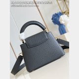 Louis Vuitton Capucines MM Replica Handbag Store M48865 Black Cherry Chain Bag