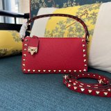 Small Rockstud Grainy Calfskin Crossbody Bag
