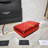 Replicas Saint Laurent Becky Large chain bag in quilted lambskin