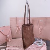 MIU MIU Women Joie Bag Suede Brown tote