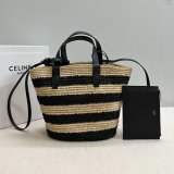 Top Celine TEEN 115802 Hand-woven Raffia Bag