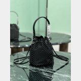 Luxury Prada Rivet Bucket Bag 1BE067