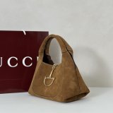 Gucci Softbit Medium Top Handle Brown Velvet 837467 Bag