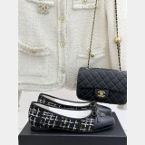 Replica Handbag Store CC Ballet Tweed Leather Flats