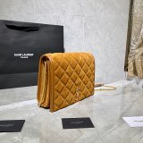 Saint Laurent Becky Small Brown Monogram Luxury Quilted Shoulder