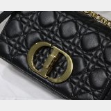 Replica Handbag Store Dior Caro 20cm Bag Black Supple Cannage Calfskin
