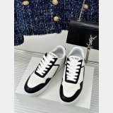 CELINE HOMME Suede-Trimmed Leather Sneakers
