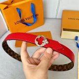 Designer LOUIS VUITTON Women Flowergram Belt 30MM