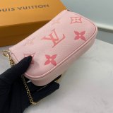 Louis Vuitton Replica Handbag Store Mini Pochette Accessoires Monogram Empreinte Leather M80501 Pink