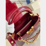 Louis Vuitton Capucines Burgundy Oil Wax M48865 Bag