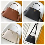 TOP LV Capucines MM Souple Grained Calfskin Handbag