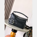 Small Loewe Puzzle Biker Bag In Shiny Calfskin
