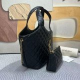 Saint Laurent Icare In Quilted Nappa Tote 858191 Black Bag