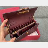 Valentino Garavani V Logo Signature Grained Calfskin Clutch