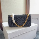 Celine Plein Soleil IN RAFFIA EFFECT TEXTILE SHOULDER BAG