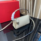 Small Rockstud Grainy Calfskin Crossbody Bag