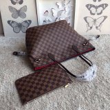 Replica Louis Vuitton Replica Handbag Store Neverfull MM Damier Ebene N41358 Brown