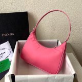 Prada Replica Handbag Store Zip Women's Hobo Black/Rose Bags Leather Handle