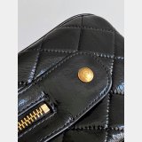Designer Patent Crumpled Small Bowling AS5578 Black Bag