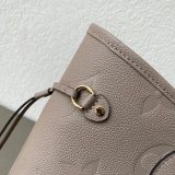 Louis Vuitton M45686 Knockoff Neverfull MM Monogram Empreinte Leather Tourterelle Gray