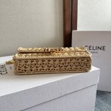 Celine Plein Soleil IN RAFFIA EFFECT TEXTILE SHOULDER BAG