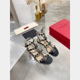 Replica Handbag Store VALENTINO ROCKSTUD FLAT CALFSKIN SANDAL WITH STRAPS