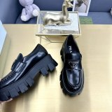 Brushed leather Monolith loafers