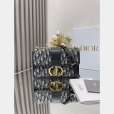 30 Montaigne Chain Bag Blue Dior Oblique Jacquard