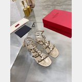 Replica Handbag Store VALENTINO ROCKSTUD FLAT CALFSKIN SANDAL WITH STRAPS