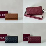 Gucci Rosso Ancora GG Emblem Continental 847210 Wallet