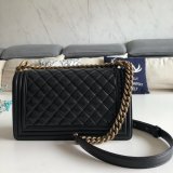 Fashion CC Le Boy Top Quality Black Bags lambskin 25cm