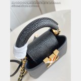Louis Vuitton Black Lizard Pearl Chain M48865 Capucines Bag