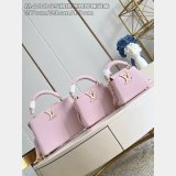 Louis Vuitton Pink Lizard Pearl Chain M48865 Capucines Bag