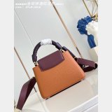 Louis Vuitton Capucines Luxury M48865 Golden Brown Wine-red Tassels Bag