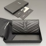 CASSANDRE MATELASSe LARGE FLAP WALLET IN GRAIN LEATHER