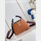 Louis Vuitton Capucines Luxury M48865 Golden Brown Wine-red Tassels Bag