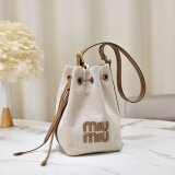 7 Star MiuMIU New Canvas Bucket 5BE089 Bag