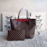Replica Louis Vuitton Replica Handbag Store Neverfull MM Damier Ebene N41358 Brown