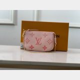 Louis Vuitton Replica Handbag Store Mini Pochette Accessoires Monogram Empreinte Leather M80501 Pink