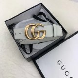 Best Gucci Replica Leather Belt With Double G White Buckle