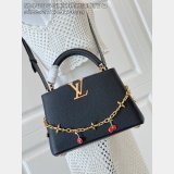 Louis Vuitton Capucines MM Replica Handbag Store M48865 Black Cherry Chain Bag
