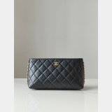 High Quality AS4700 1:1 Pouch Grained shiny Black Bag