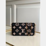 Louis Vuitton Félicie Pochette Monogram Empreinte Leather M69977 Cream Black