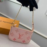 Louis Vuitton Replica Handbag Store Mini Pochette Accessoires Monogram Empreinte Leather M80501 Pink