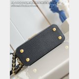 Louis Vuitton Black Lizard Pearl Chain M48865 Capucines Bag