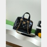 Designer Patent Crumpled Small Bowling AS5578 Black Bag